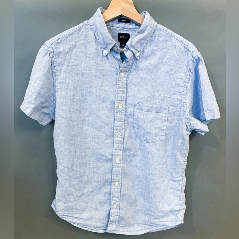 J. Crew Linen Short Sleeve Button Down